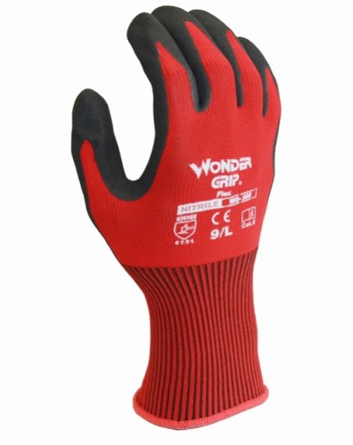 Handschuhe Wonder Grip rot Flex 500 mit Nitril 